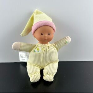 Corolle Minireves 6” Scented Baby Doll Plush Yellow Stripes Lemon Pyjamas 2005